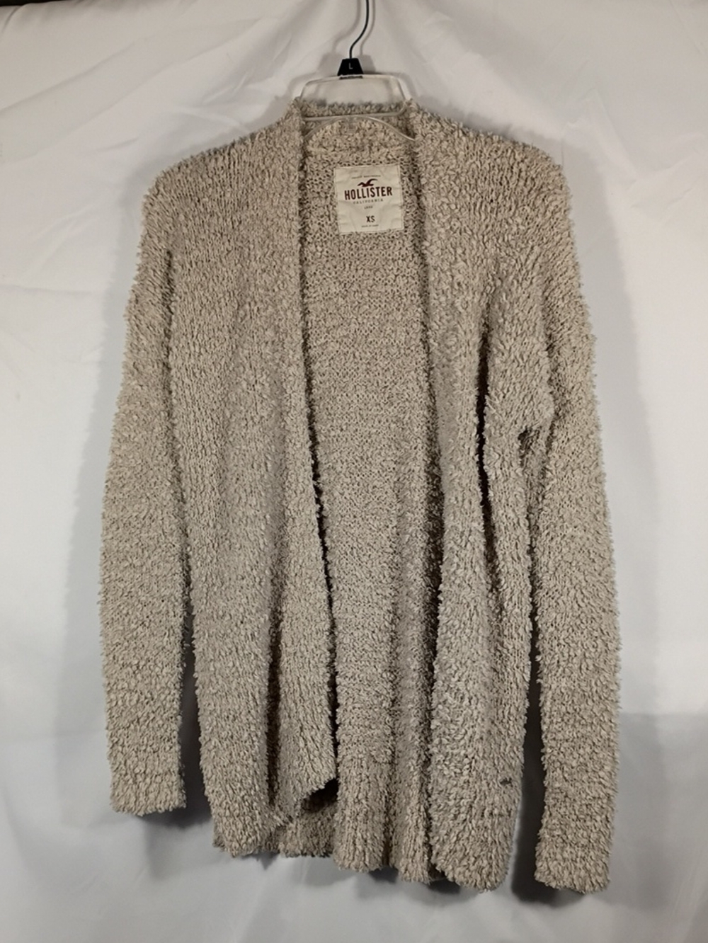 EUC Hollister Women's Cream Cozy Open-Front Fuzzy Cardigan Size XS Winter Fall